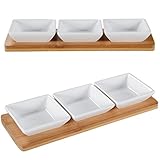 🎁 GESCHENKIDEE: Das Set ist mit seinen vielen Anwendungsmöglichkeiten und dem tollen Design eine hervorragende Geschenkidee! Maße des Tabletts (HxBxT): ca. 1,5 x 31,5 x 10 cm // Maße der Schalen (HxBxT): ca. 2,7 x 10 x 10 cm