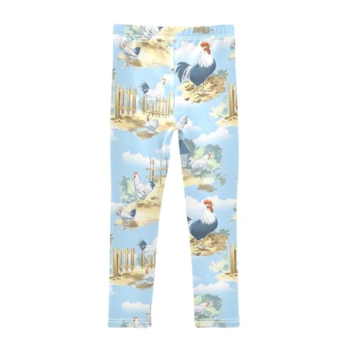 Chicken House Cloud Sky Girls Leggings Ultra Soft Compression Yoga Gym Pants for Kids 4-10T2