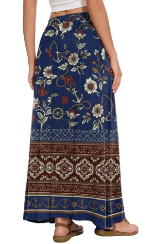 Image of Womens Maxi Skirt Long Flowy Summer A-Line High Waist Skirts