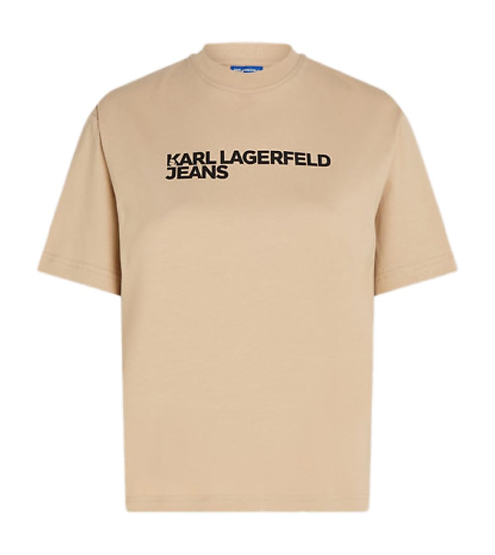 KARL LAGERFELD JEANS Women Regular Short Sleeve T-Shirt Safari XS