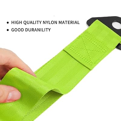 RASTP Racing Tow Strap, Car Modification Sports Trailer Belt Fit for Front or Rear Front Bumper Decorative (Green)