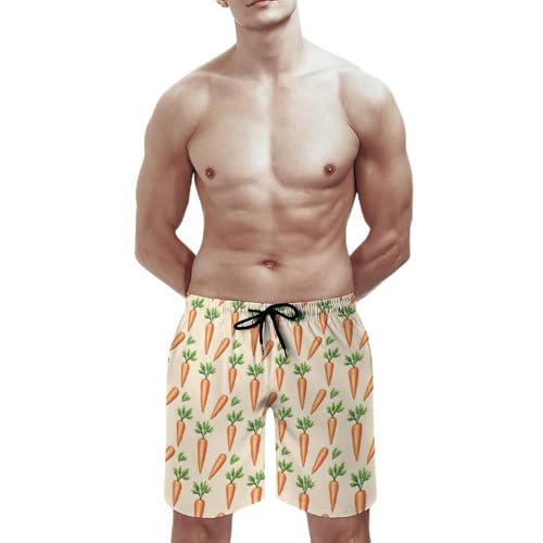 Mens Swim Trunks, Cute Carrots Print Swim Shorts with Mesh Lining Swimwear Bathing Suits Quick Dry2