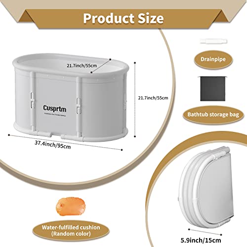 Cusprtm Portable Bathtub For Adults, Installation-Free Foldable Bathtub With Storage Bag, Ice Bath Tub Collapsible Bathtub, Thick Insulation Foam To Keep Temperature, Family Spa Soaking Tub #TOP5