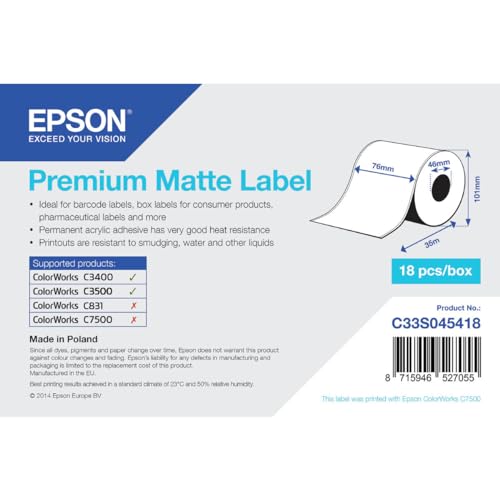 Epson Rot. Carta Continua Adesiva Premium Matt