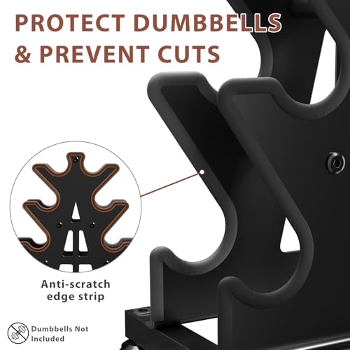 4-Tier Dumbbell Rack on Wheels – Fits 3-30 lb Dumbbells (Rack Only) — view 3