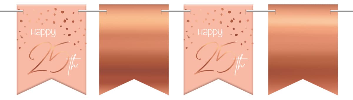 Folat 67425 Elegant Lush Blush Bunting 25 Years 6 Metres Pink, 6 meter