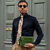 Time Resistance Green Leather Clutch Purse for Men - Handmade Men's Wrist Bag - Italian Leather Clutch Bag - Small Business Briefcase - Small Everyday Items Organizer - Men's Handbag #1