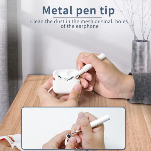 Kit De Limpieza 3 En 1 Para Auriculares - Bolígrafo Con Esponja, Cepillo Y Punta Metálica, Para AirPods, Teclados Y Móviles