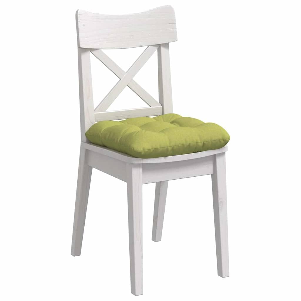 4er Set Sitzkissen 45x45x12cm Stoff Hellgrün | Bequeme Stuhlpolster mit abnehmbarem Bezug und dicker Füllung für gemütliche Stunden im Wohnzimmer.