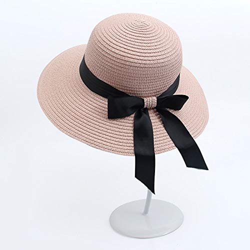 Chapeau de paille femme avec nœud élégant pour plage et style bohème chic en été