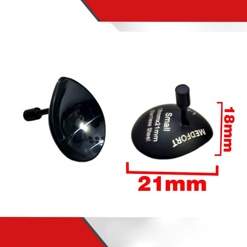 Corneal Eye Shield Protector, Stainless Steel, 18mm x 21mm Small, Black, Set of 2, Model II