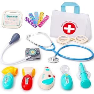 Tsomtto Doctor Kit for Toddlers 3-5 – Kids Doctor Play Set with Medical Bag & Realistic Stethoscope Light Dr Kit for Toddler Pretend Play Doctor Toys Age 3 4 5 6 Year Old Boy Girl Birthday Gift