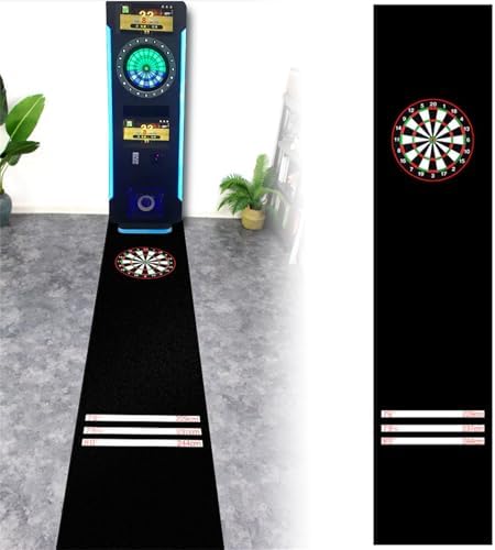 Professional Non-Slip Rubber Dart Mat with Throwing Lines, Soundproof Floor Protector for Dart Games, Durable Carpet for Home & Competition, Red