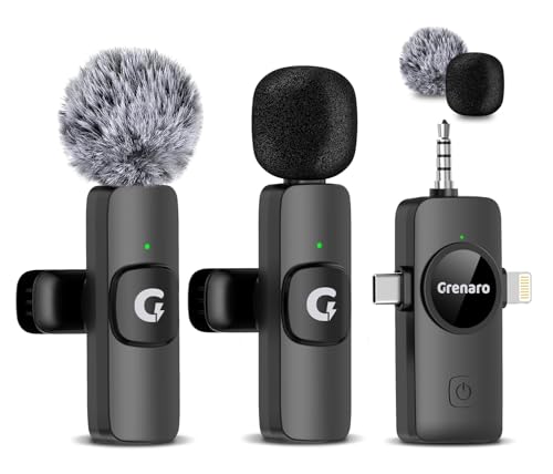 GRENARO Wireless Mic for Youtubers, S11 3 in 1 Wireless Microphon...