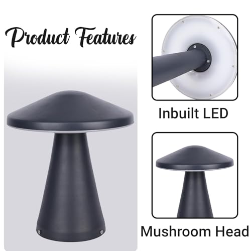 Image of JACKAL Modern LED Garden Path Light, 12 Watt Conical Outdoor Landscape Lamp, Dark Gray Aluminum, Waterproof Pathway Lighting for Yard, Patio, Lawn with 1 Year Warranty