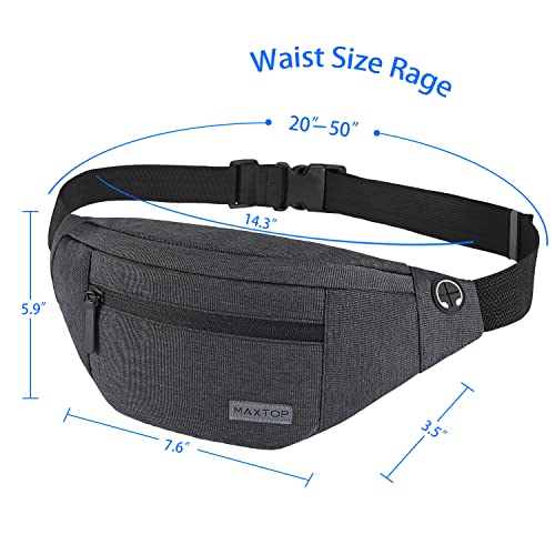 Image of Crossbody Fanny Pack Belt Bags Women Men Shoulder Sling Bag with 4-Zipper Pockets,Gifts for Enjoy Sports Festival Workout Traveling Running Casual Hands-Free Waist Pack Carrying All Phones, Large