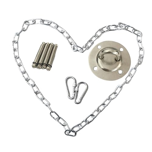 Happyyami Accessoires pour Balançoires Hamac Maison Et Jardin, Chaîne De Balançoire 1,5 m en Métal Robuste, Kit Fixation Siège Suspendu Intérieur Extérieur, Boucle Sécurité pour Chaise Suspendue