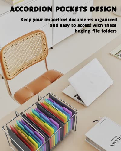 Maimis Plastic Expanding Hanging File Folders, 7 Pocket Extra Capacity Accordion Hang Folder, 1/5 Cut Adjustable Tabs, Multi-Color Lables, Letter Size For Filing Cabinet - 1 Pack #TOP2