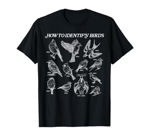 How to Identify Birds T-Shirt, Men, Black, Small