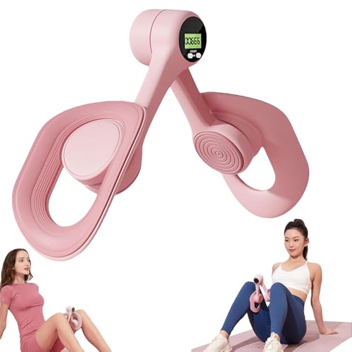 Oberschenkeltrainer Beckenbodentrainer für Frauen, Beckenboden Trainingsgerät mit Zählfunktion, Oberschenkel Trainingsgerät, Beckenbodentrainer Für Beckenboden, Postpartale Rehabilitatio (Rosa)