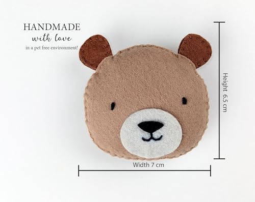 AGD Handmade Brooch Set - Mountain, Koala, Panda Bear Badges for Kids, Animal Lovers (3pc)