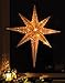 Produktbild LED Stern aus Holz | mit 10 LED´s beleuchtet | kabellos | inkl. Fernbedienung | 52 cm | Verschiedene Muster | Fensterstern | Holzstern | Weihnachtsdekoration | Adventsstern (52cm Sternoptik)