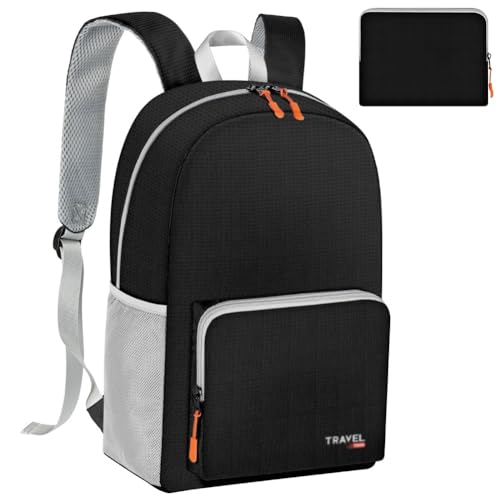 Aucuu Sac à Dos Pliable Léger, Sac à Dos de Randonnée Pliable Ultraléger de 17L, Sacs à Dos de Plein Air pour Homme Femme, pour Camping, Voyage, Vélo, Déplacements Quotidiens (Taille pliée 20,5*17 cm)