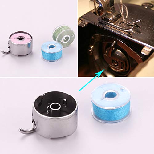 Isrono Sewing Machine Bobbin Case For Front Loading 15 Class Machines 2Pcs Stainless Steel Bobbin Cases And One Piece Sewing Machine Presser Foot #TOP4