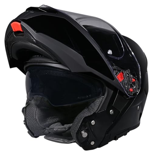 Image of SMK Gullwing Solid Flip-up Full Face Helmet ISI, ECE22.06 and DOT Certified with Pinlock and Dual Visor - (GL200 - XL)