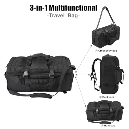 Greencity Travel Duffel Bag for Weekend Overnight Bag Waterproof Small Large for Men Women 30L 45L 85L Black3
