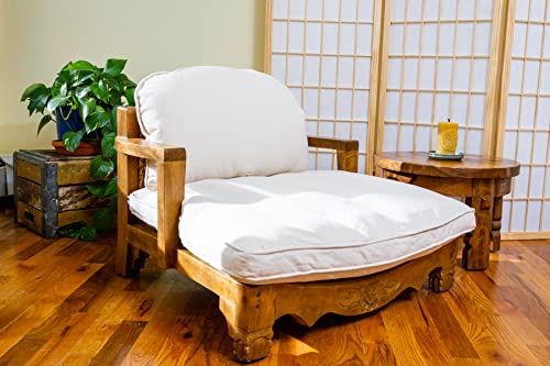 XoticBrands Raja Meditation Chair Natural - Cushion Chair with Moss