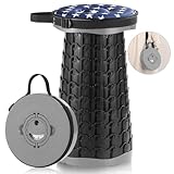 DWY 特許取得 折りたたみ椅子 伸縮式 アウトドアチェア 高さ調整可能 耐荷重400kg 強化構造 1秒開閉 超軽量 コンパクト収納 日本語説明書付き クッション付き キャンプ/釣り/行列待ち/屋内外兼用 (グレー)