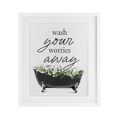 Affiche encadrée Wash Worries Away Stupell Industries sous verre 53x43 cm