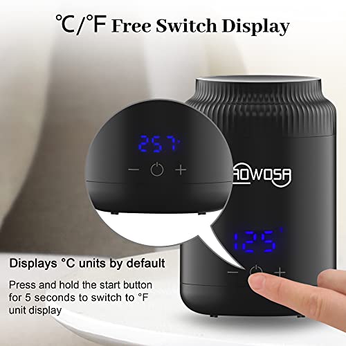 Mini Wax Pot Warmer for Hair Removal, Professional Portable Digital Wax Heater Machine for Facial Body SPA Salon, with 200ml Non-stick Pot, ℃/℉ Switchable Display, 100 Brow Wax Sticks - Thumbnail 4