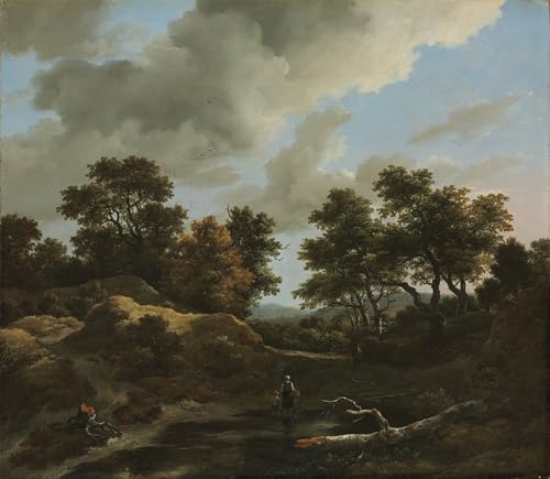Tableau Paysage Boisé Jacob Van Ruisdael Décoration Murale Toile 60x90cm