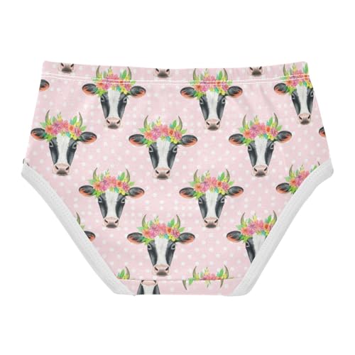 Joisal Floral Cow Heads Light Pink Girls Underwear Toddlers 2t Cotton Cute Panties Girl Colorful Briefs Undies Kids2