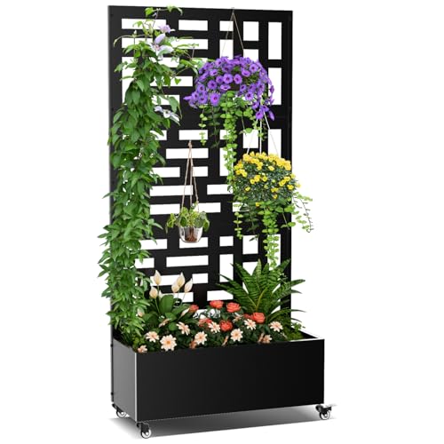 Baotree Metal Planter Box with Trellis, 71