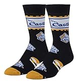 Crazy Socks, White Castle, Funny Socks for Men Women, Fun Crew Print, Large