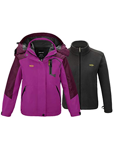 Wantdo Girl's 3 in 1 Ski Jacket Snow Short Parka Warm Winter Coats