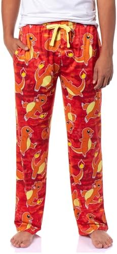 Mad Engine Pokemon Mens Charmander AOP Fire Type Adjustable Waistband Sleep Bottom Lounge Pajama Pants image 5