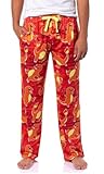 Mad Engine Pokemon Mens Charmander AOP Fire Type Adjustable Waistband Sleep Bottom Lounge Pajama Pants (Large) Red