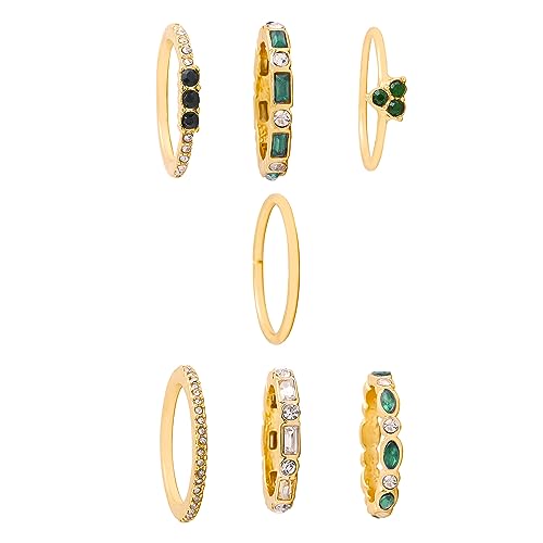 7 Pcs Knuckle Ring Set Plated Combo Birthday