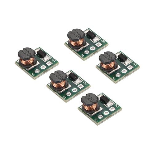 sourcing map DC-DC Boost Converter Voltage Regulator Step Up Module Mini Module 0.9-5V to 5V 0.48A for Power Adjustment Power Transformers 5 Pcs