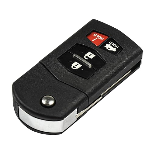 Carcasa plegable para llave Mazda 6 de 4 botones compatible con modelos de 2003 a 2013 6