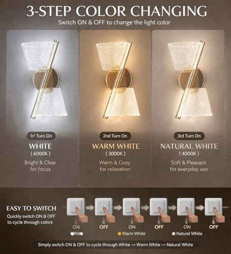 Image of FILLISKA Luxurious Acrylic Crystal Wall Lamp with Adjustable Colour Changing Function, Elegant Finish (Acrylic FrenchGold-371)(1 Year Warranty)