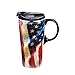American Flag 17 OZ Ceramic Travel Cup - 4 x 5 x 7 Inches