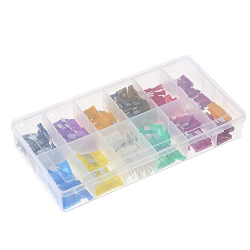 Yorten 140PCS 2A-40A Automotivo Padrão Médio Suporte Automotivo Carro ATO Plug-in Lâmina Fusível Var