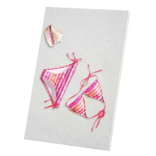 Toile imprimée bikini sur le sable 60x90cm créez une ambiance de plage chez vous