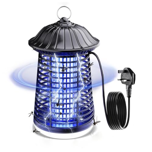 Bug Zapper, Upgraded 4200V 15W UV Insect Pest Fly Killer, Electric Fly Zapper with LED Light, IPX4 Waterproof Mosquito Killer 360° Attract Zap Flying Insect for Indoor & Outdoor