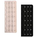 Cxapnstou Corset Extender 7 Hook - Bra Extender 7 Hook for Plus Size Pack of 2 Black&Light Beige